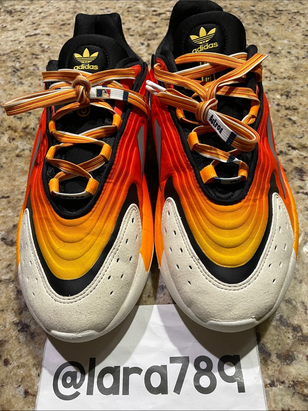 Adidas Ozelia Fiery Men’s Gradient Orange Flame Runner Shoes - Picture 1 of 10